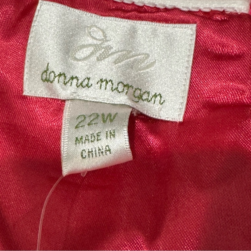 Donna Morgan‎ Silk Audrey Strapless Chiffon Gown Size 22W Color Honeysuckle - Picture 7 of 10